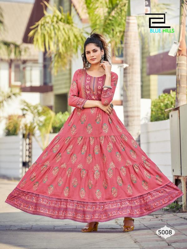 Blue Hills Sandwich Vol 5 Printed Long Anarkali Kurti Collection